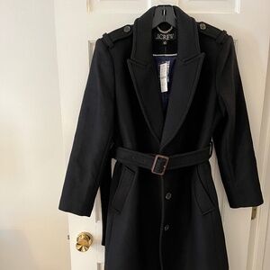 J.Crew  - Wrap trench coat in Italian double-faced wool blend, black, XS